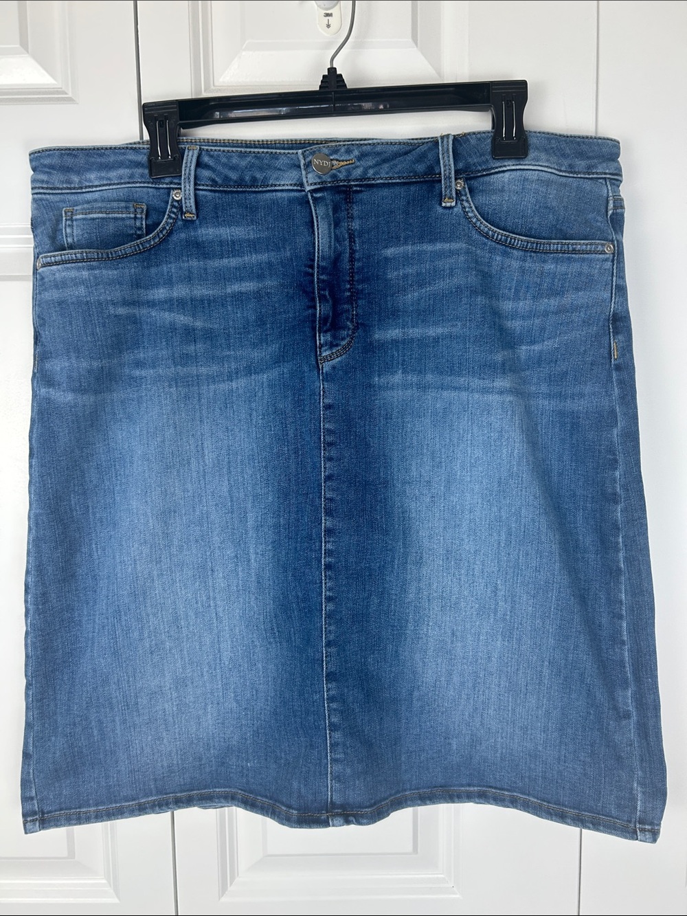 NYDJ Blue Denim Midi Skirt Size 14
